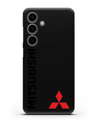 Чехол с надписью Mitsubishi и логотипом силиконовый для Samsung Galaxy S24