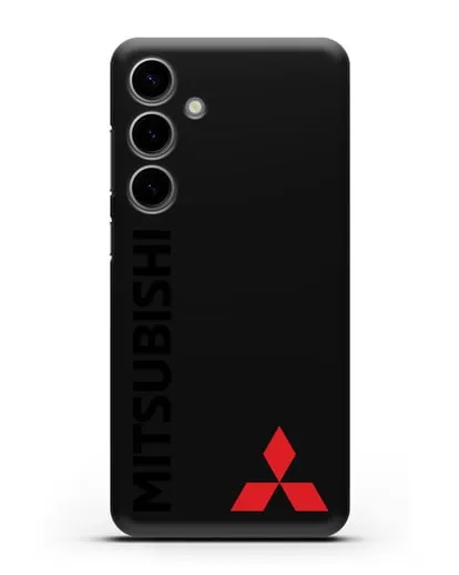 Чехол с надписью Mitsubishi и логотипом силиконовый для Samsung Galaxy S24 Plus
