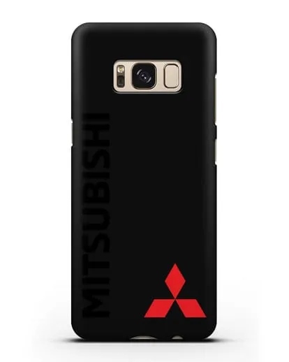 Чехол с надписью Mitsubishi и логотипом силиконовый для Samsung Galaxy S8 Plus [SM-G955F]