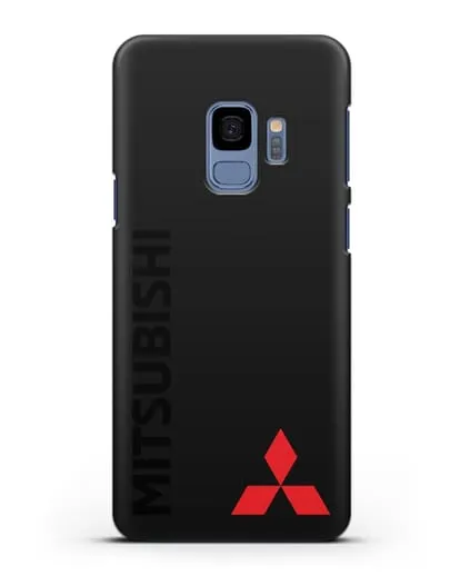 Чехол с надписью Mitsubishi и логотипом силиконовый для Samsung Galaxy S9 [SM-G960F]