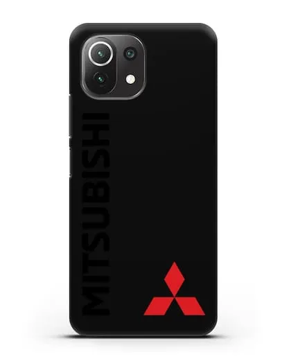 Чехол с надписью Mitsubishi и логотипом силиконовый для Xiaomi 11 Lite