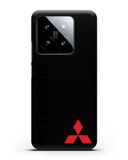 Чехол с надписью Mitsubishi и логотипом силиконовый для Xiaomi 14