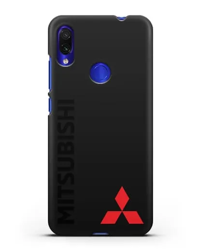 Чехол с надписью Mitsubishi и логотипом силиконовый для Xiaomi Redmi Note 7
