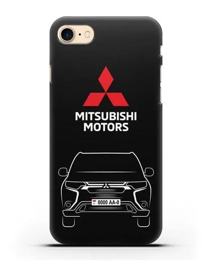 Чехол Mitsubishi Outlander с автомобильным номером силиконовый для iPhone 7