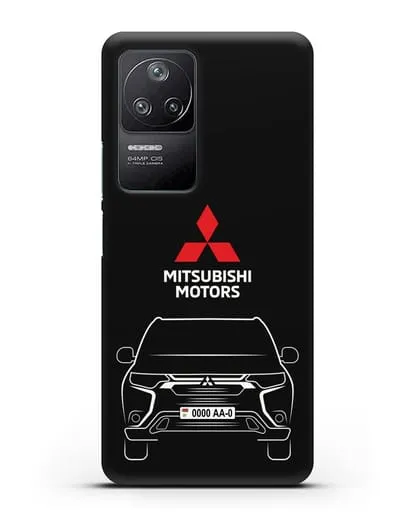Чехол Mitsubishi Outlander с автомобильным номером силиконовый для Xiaomi Poco F4