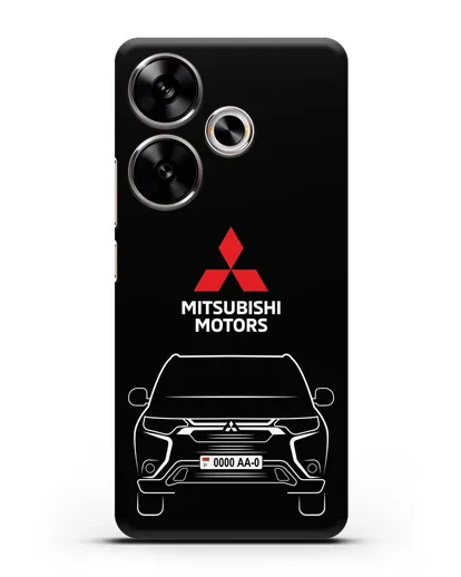 Чехол Mitsubishi Outlander с автомобильным номером силиконовый для Xiaomi Poco F6