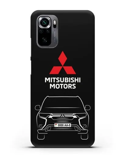 Чехол Mitsubishi Outlander с автомобильным номером силиконовый для Xiaomi Poco M5s