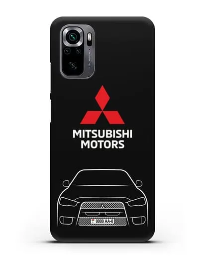 Чехол Mitsubishi Lancer с номерным знаком силиконовый для Xiaomi Poco M5s