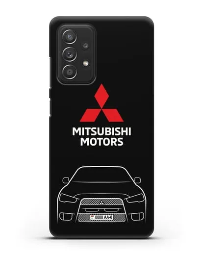 Чехол Mitsubishi Lancer с номерным знаком силиконовый для Samsung Galaxy A53
