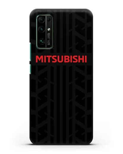 Чехол c логотипом Митсубиши с протектором шин силиконовый для Honor 30