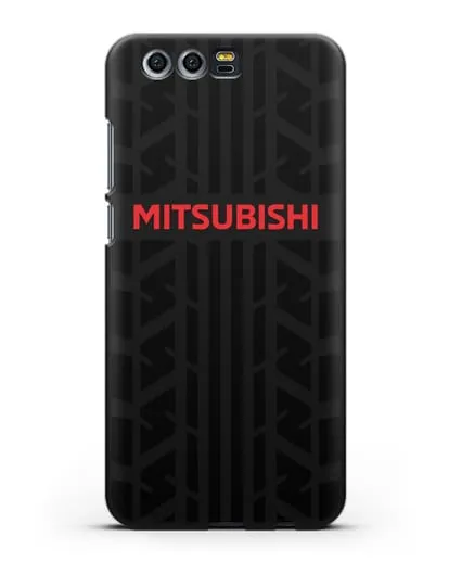 Чехол c логотипом Митсубиши с протектором шин силиконовый для Honor 9