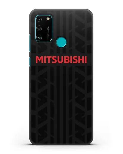 Чехол c логотипом Митсубиши с протектором шин силиконовый для Honor 9A