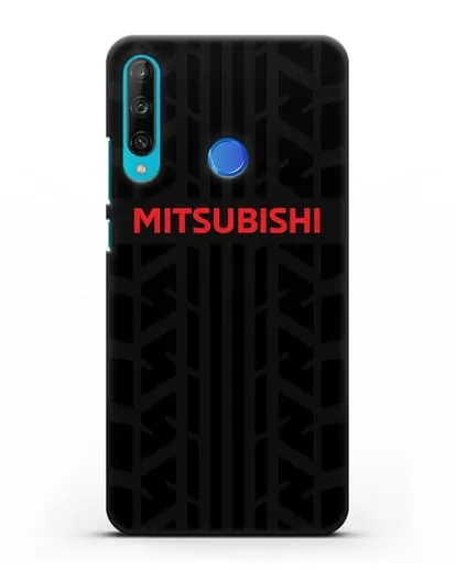 Чехол c логотипом Митсубиши с протектором шин силиконовый для Honor 9C