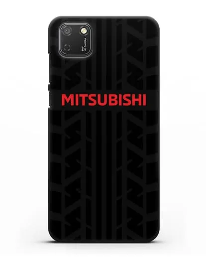 Чехол c логотипом Митсубиши с протектором шин силиконовый для Honor 9S
