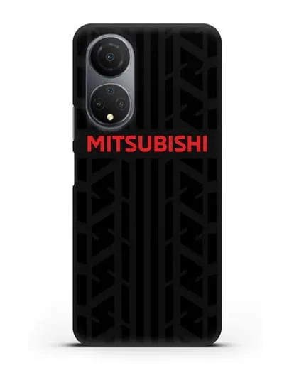 Чехол c логотипом Митсубиши с протектором шин силиконовый для Honor X7