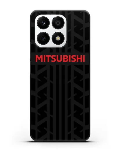 Чехол c логотипом Митсубиши с протектором шин силиконовый для Honor X8a