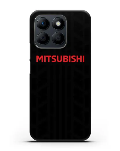 Чехол c логотипом Митсубиши с протектором шин силиконовый для Honor X8b
