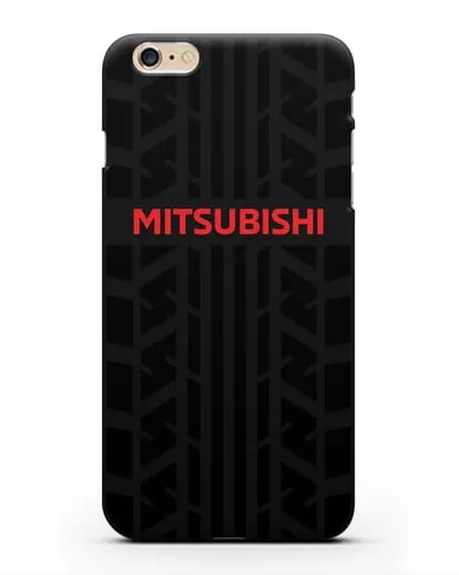 Чехол c логотипом Митсубиши с протектором шин силиконовый для iPhone 6s Plus