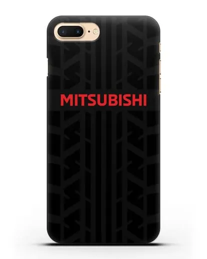 Чехол c логотипом Митсубиши с протектором шин силиконовый для iPhone 7 Plus