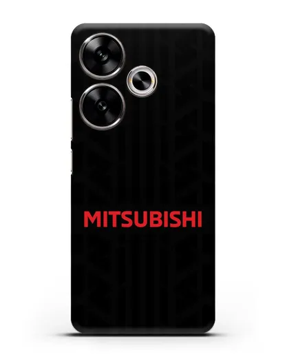 Чехол c логотипом Митсубиши с протектором шин силиконовый для Xiaomi Poco F6