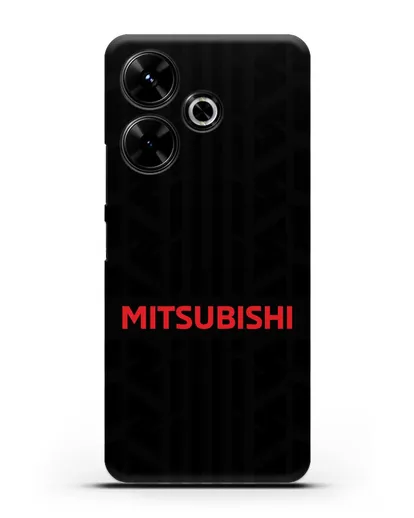 Чехол c логотипом Митсубиши с протектором шин силиконовый для Xiaomi Poco M6