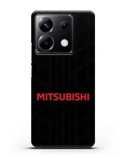 Чехол c логотипом Митсубиши с протектором шин силиконовый для Xiaomi Poco X6