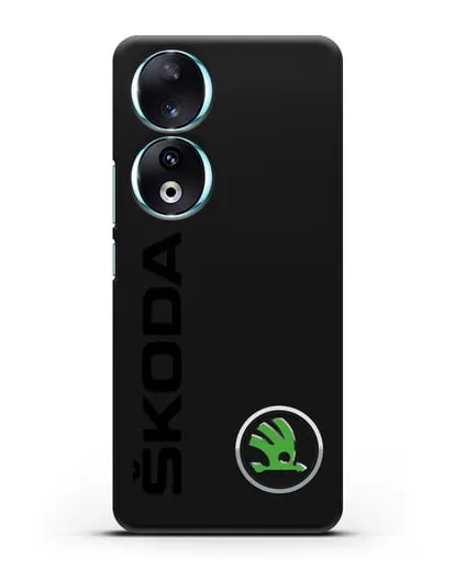 Чехол с надписью Skoda и логотипом силиконовый для Honor 90