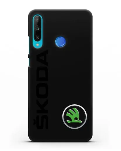 Чехол с надписью Skoda и логотипом силиконовый для Honor 9C
