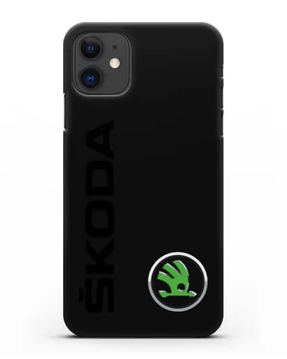 Чехол с надписью Skoda и логотипом силиконовый для iPhone 11