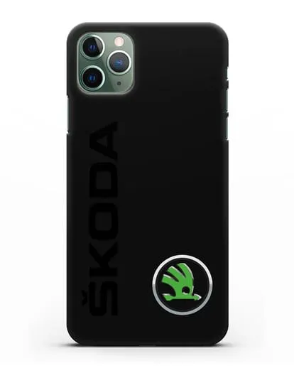 Чехол с надписью Skoda и логотипом силиконовый для iPhone 11 Pro