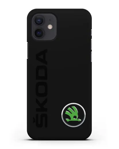 Чехол с надписью Skoda и логотипом силиконовый для iPhone 12
