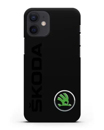 Чехол с надписью Skoda и логотипом силиконовый для iPhone 12 mini