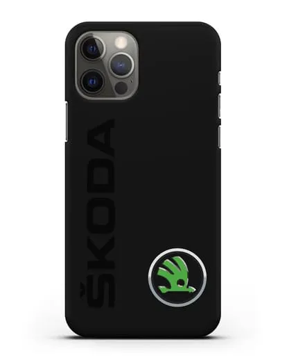 Чехол с надписью Skoda и логотипом силиконовый для iPhone 12 Pro
