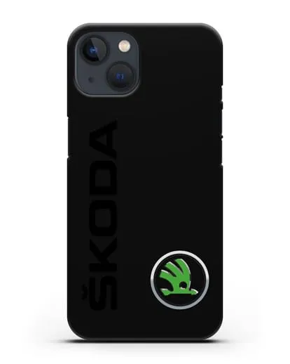 Чехол с надписью Skoda и логотипом силиконовый для iPhone 13