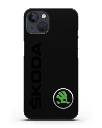 Чехол с надписью Skoda и логотипом силиконовый для iPhone 13 Mini