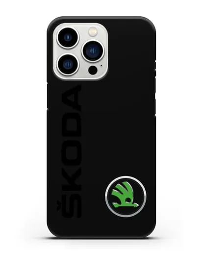 Чехол с надписью Skoda и логотипом силиконовый для iPhone 13 Pro