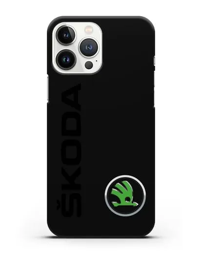 Чехол с надписью Skoda и логотипом силиконовый для iPhone 13 Pro Max