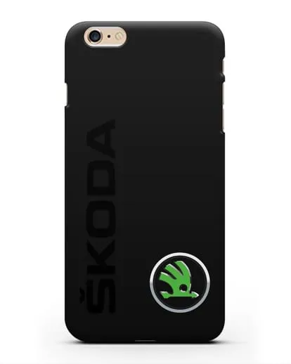 Чехол с надписью Skoda и логотипом силиконовый для iPhone 6s Plus