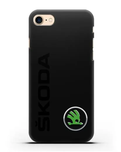 Чехол с надписью Skoda и логотипом силиконовый для iPhone 8