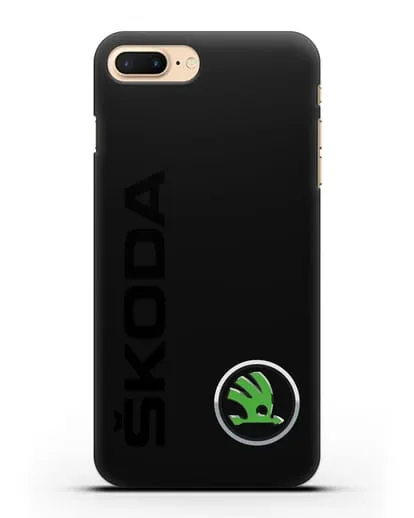 Чехол с надписью Skoda и логотипом силиконовый для iPhone 7 Plus
