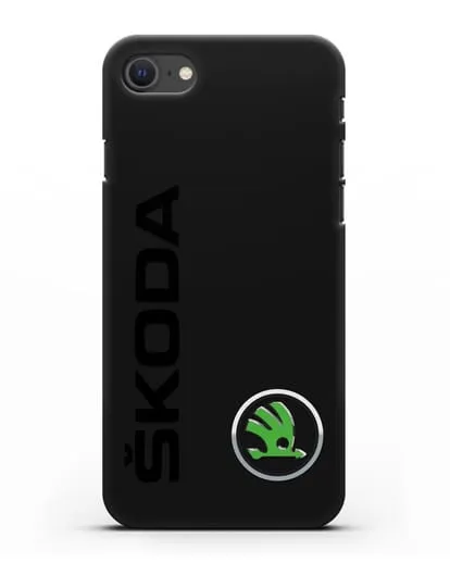 Чехол с надписью Skoda и логотипом силиконовый для iPhone SE 2020