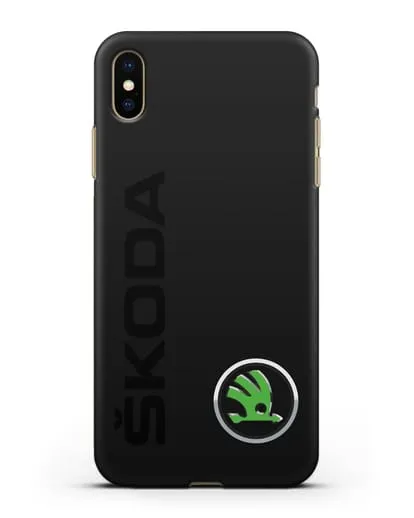 Чехол с надписью Skoda и логотипом силиконовый для iPhone XS Max