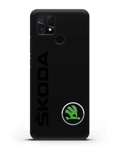 Чехол с надписью Skoda и логотипом силиконовый для Xiaomi Poco C40