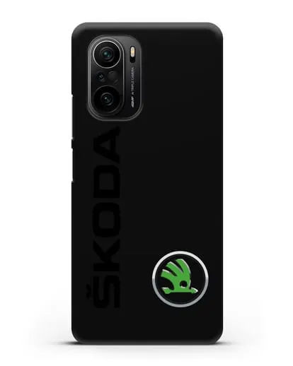 Чехол с надписью Skoda и логотипом силиконовый для Xiaomi Poco F3