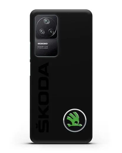 Чехол с надписью Skoda и логотипом силиконовый для Xiaomi Poco F4