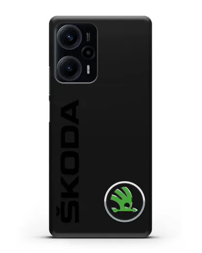 Чехол с надписью Skoda и логотипом силиконовый для Xiaomi Poco F5
