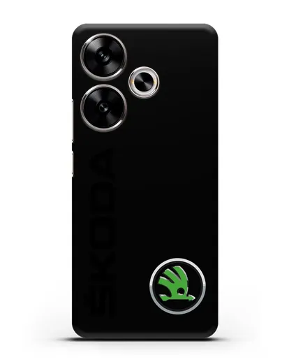 Чехол с надписью Skoda и логотипом силиконовый для Xiaomi Poco F6