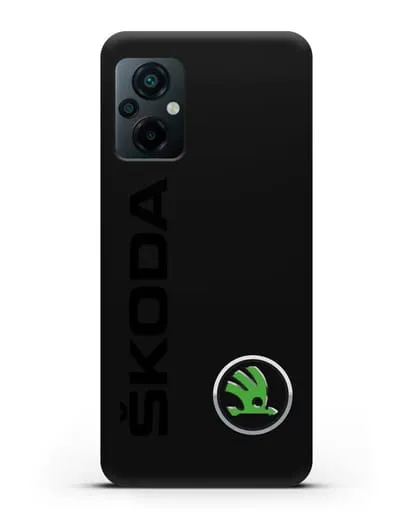 Чехол с надписью Skoda и логотипом силиконовый для Xiaomi Poco M5
