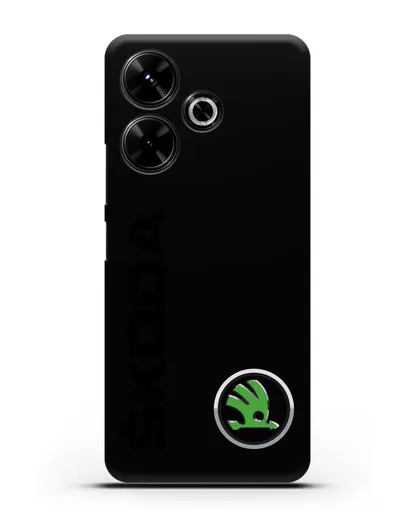 Чехол с надписью Skoda и логотипом силиконовый для Xiaomi Poco M6