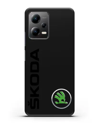 Чехол с надписью Skoda и логотипом силиконовый для Xiaomi Poco X5